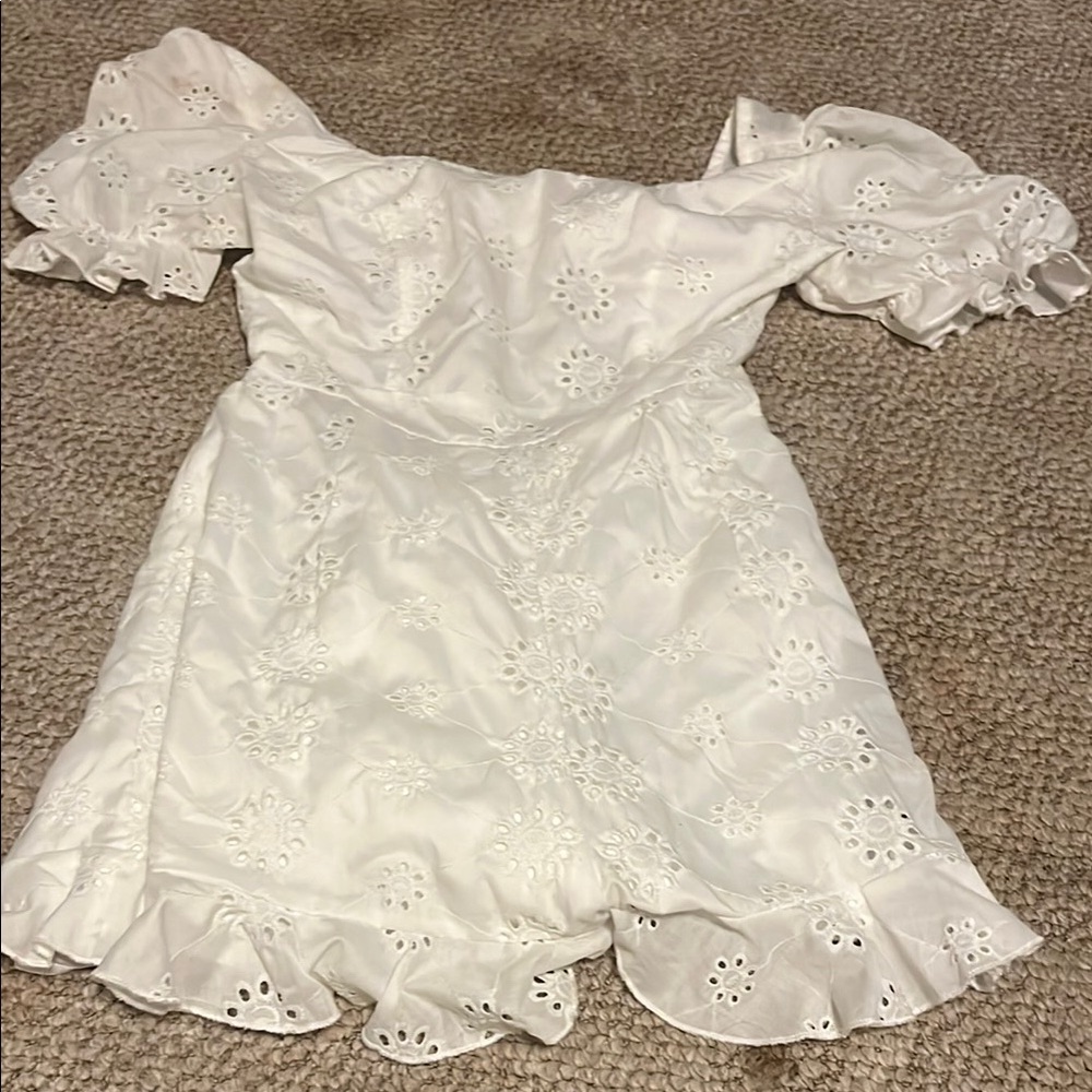 American Eagle Outfitters White Eyelet Jumpsuit